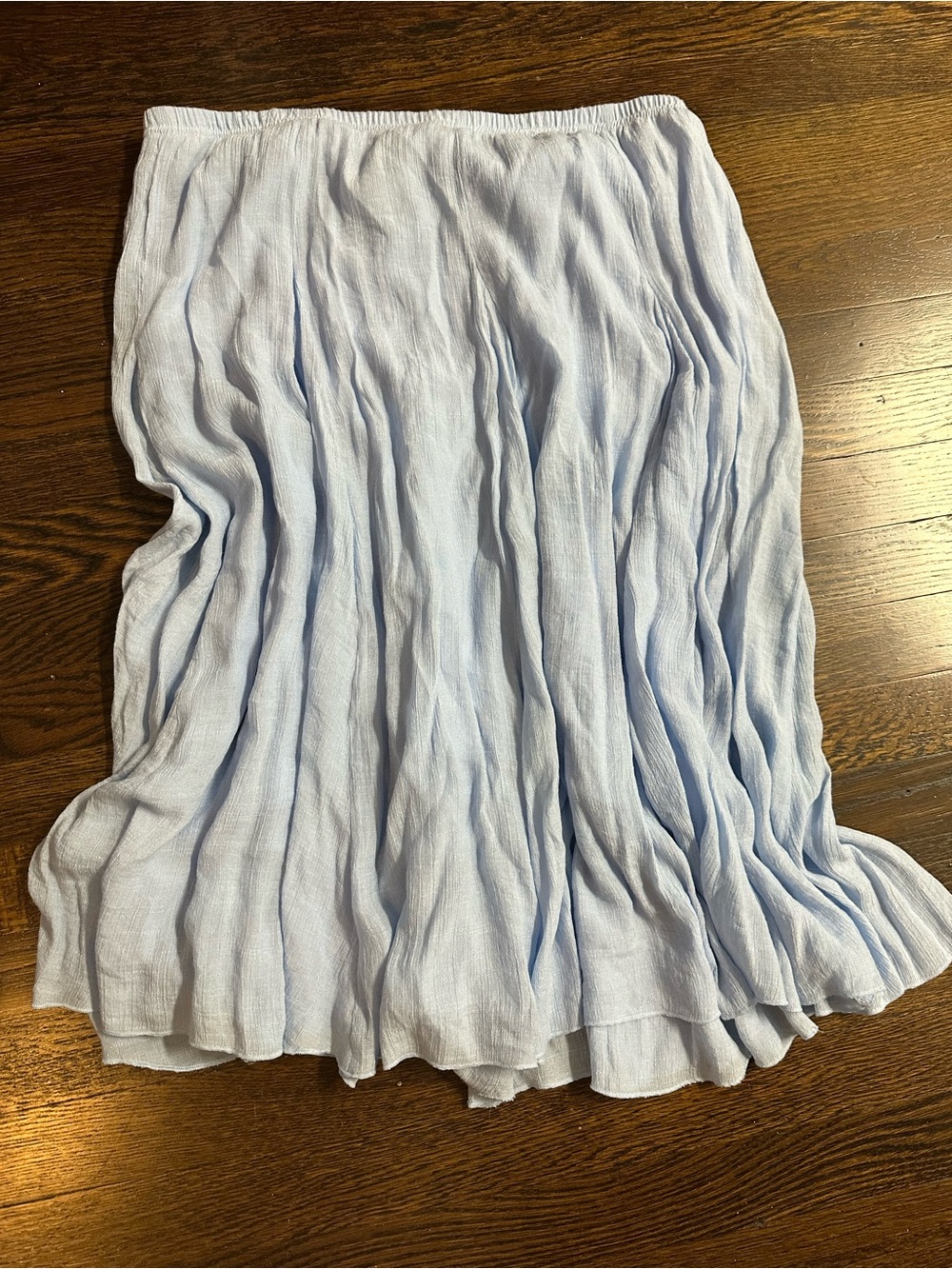 Light Blue Pleated Midi Skirt